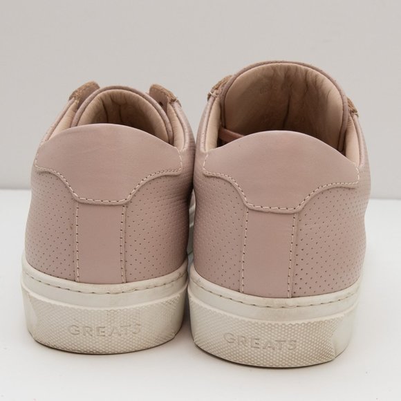 Greats Royale Sneakers Leather Perforated Shoes Lace-Up Made in Italy Pink 9.5 - Picture 3 of 8
